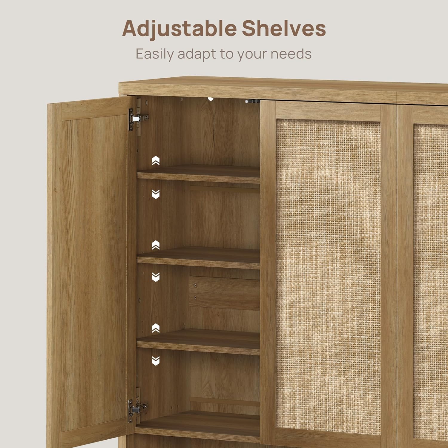 SICOTAS Rattan Shoe Storage Cabinet - Modular Shoe Cabinets with Door Tall Large Shoe Cabinet Storage for Entryway - 65.6" Wide Modular Cabinet for Hallway, Living Room