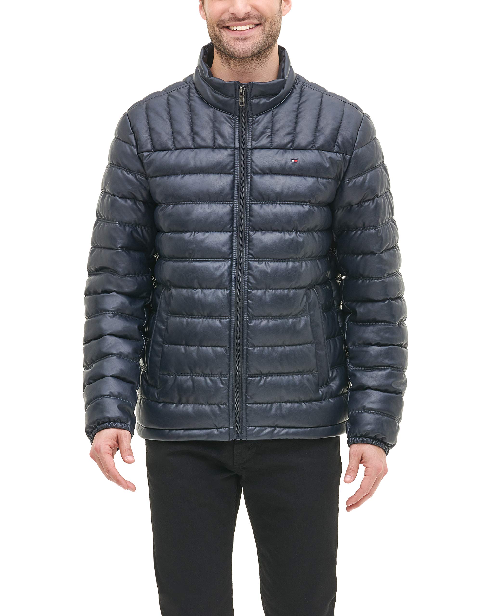 Tommy Hilfiger Adaptive Chaqueta Acolchada Alternativa de Plumón Ultra Loft Resistente Al Agua Chaqueta Hombre