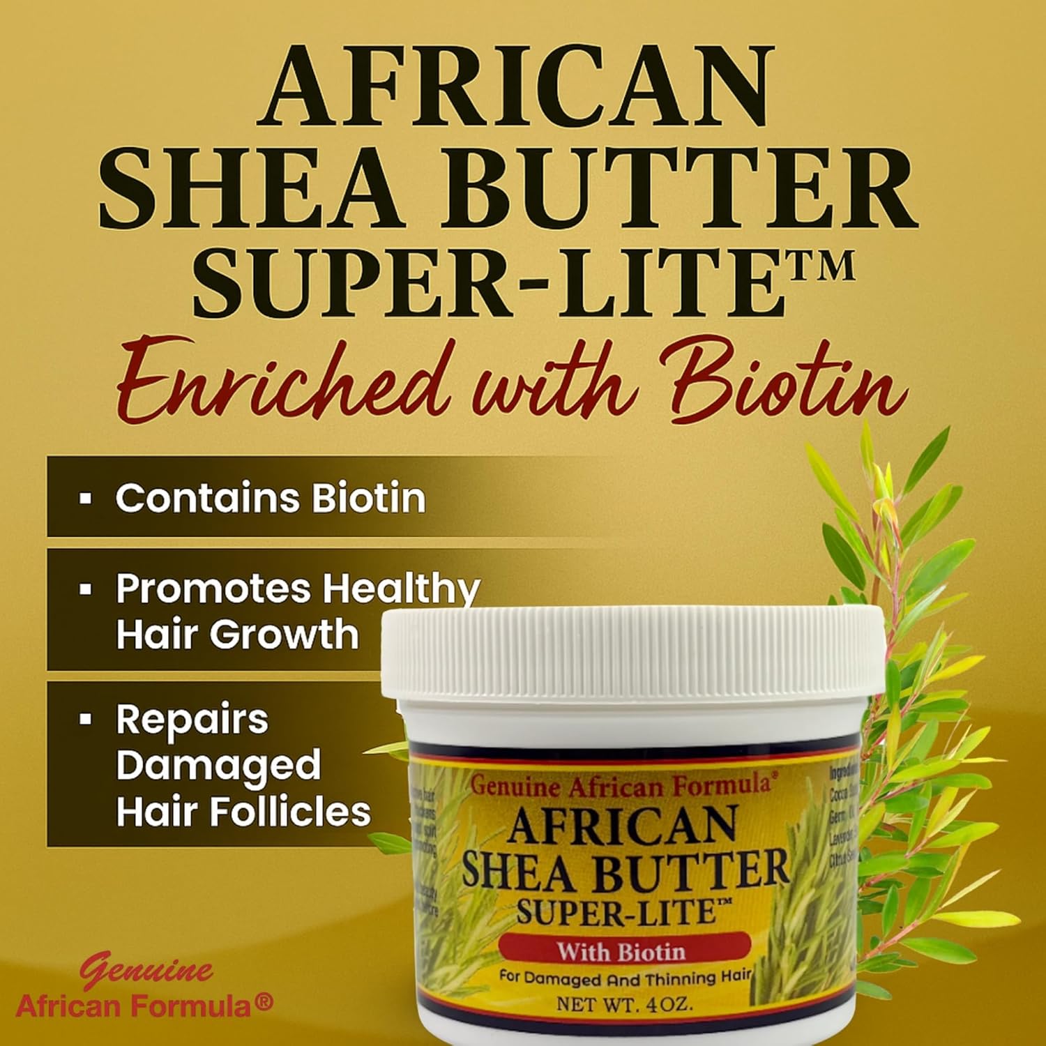 Shea Butter Super-Lite Hair Grease – 4oz (118.29 ml) | Moisturizing & Conditioning with Palm, Cocoa, Olive, Almond & Coconut Oils | Softens Dry Hair, Nourishes Scalp & Restores Shine - Image 2