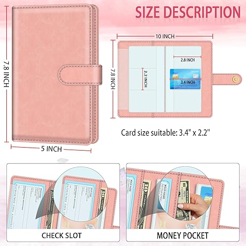 Miniatura 2 de bvya Organizador de tarjetas de visita con bloqueo RFID, cartera de piel sintética, para mujeres y hombres, organizador de tarjetas de crédito, 96