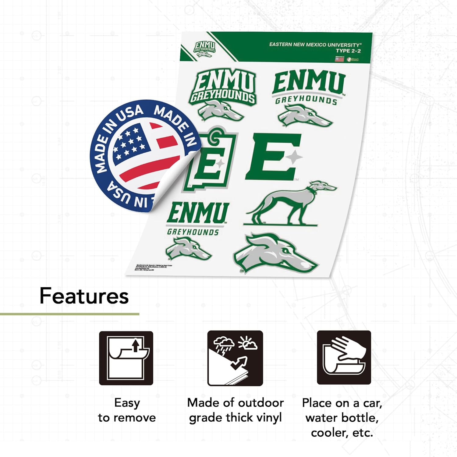 Desert Cactus Eastern New Mexico University Sticker ENMU Greyhounds Vinyl Decals Laptop Water Bottle Car Scrapbook T2 (Type 2-2) - Image 2