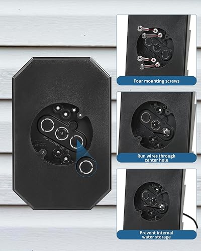 Vista 16 de Bloque de montaje de luz lateral, bloque de montaje de revestimiento de vinilo 8141DBL con caja eléctrica integrada, kit de placa de montaje al aire