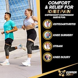CopperJoint Knee Compression Sleeve Knee Support for Women & Men - Breathable Copper Infused Nylon - Non-Slip - For Pain Relief, Recovery, Swelling & Circulation - Single Sleeve Only (XX-Large)