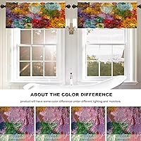 Vista 264 de Cenefas de cocina modernas con patrón de cobre marrón dorado para ventanas, cenefas opacas abstractas de marcas de arañazos y cortinas opacas