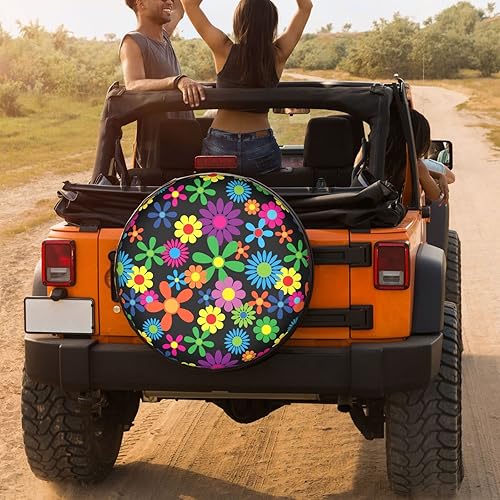 Miniatura 5 de Hippie Flowers - Cubierta de neumático de repuesto a prueba de polvo, para remolque, RV, SUV y muchos vehículos, 14 pulgadas
