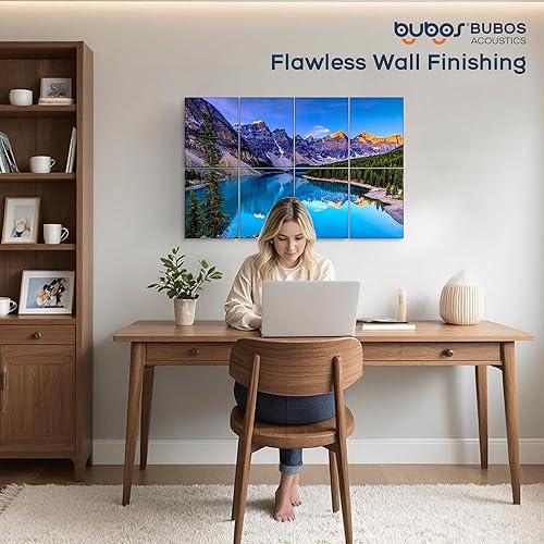 Miniatura 105 de BUBOS Paquete de 8 paneles acústicos artísticos insonorizados, paneles de pared de 47.2 x 31.4 pulgadas, paneles de pared acústicos decorativos
