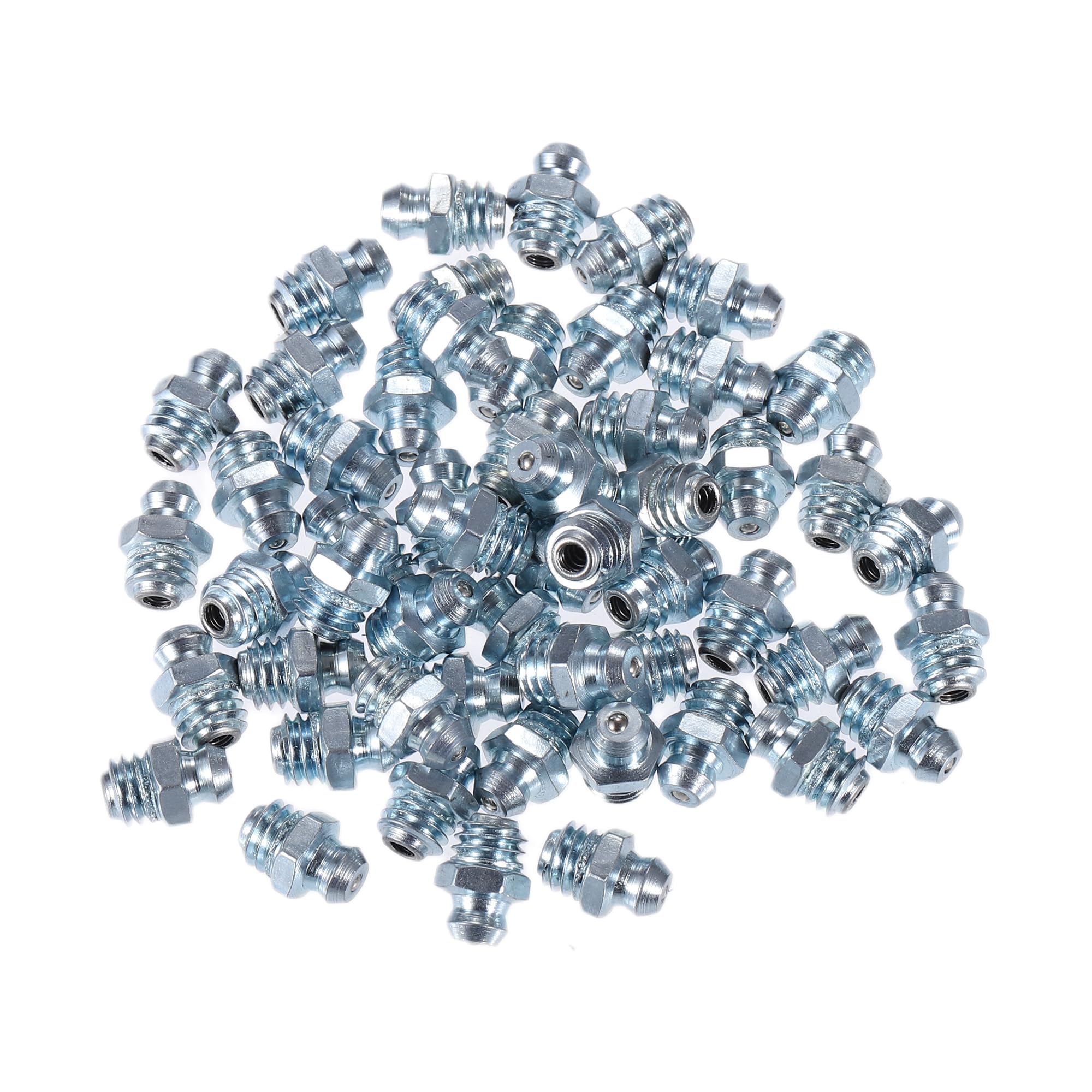 Raccord de graisse M8 x 1,25 droit 180° X AUTOHAUX en acier galvanisé pour lubrification, 50 pcs