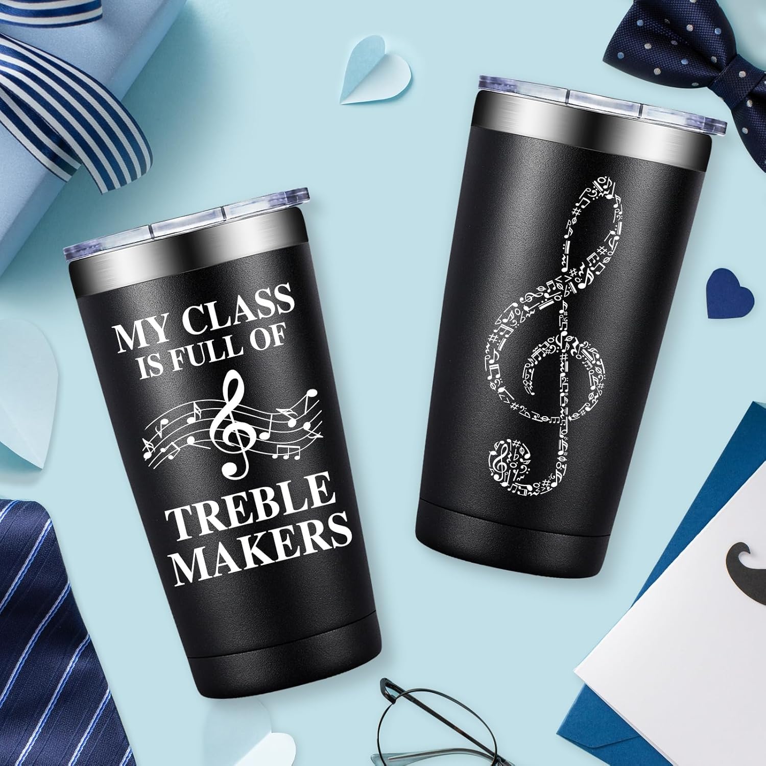 BIRGILT Music Teacher Gifts for Women, Men - Christmas Gifts for Music Teachers - My Class Is Full of Treble Makers - 20oz Tumbler Cup - Image 6