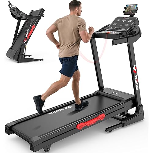 3.5HP Folding Treadmills for Home with Incline Optional, 300 lbs Capacity, 8.0MPH Speed, 17'' Wide Belt, App Connection, 64 Programs, BMI Detector for Home Use