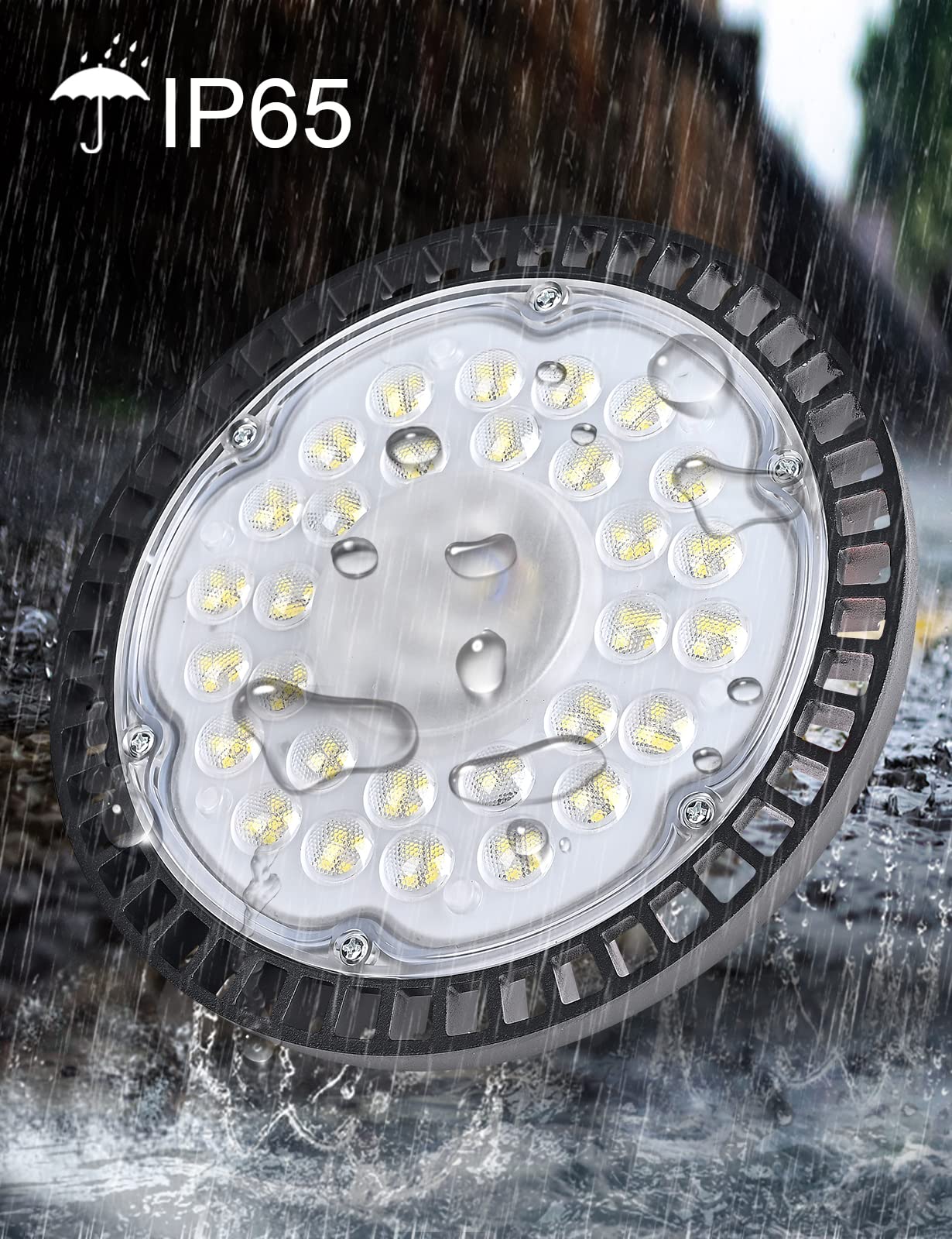 100W LED UFO High Bay Light, 10000LM Industrial Led Reflektor, IP65 Wodoodporny UFO LED Kryty reflektor 6000-6500K Zimna biel Led Warsztat UFO do Garażu Fabryka Hale (1 szt., 100W)