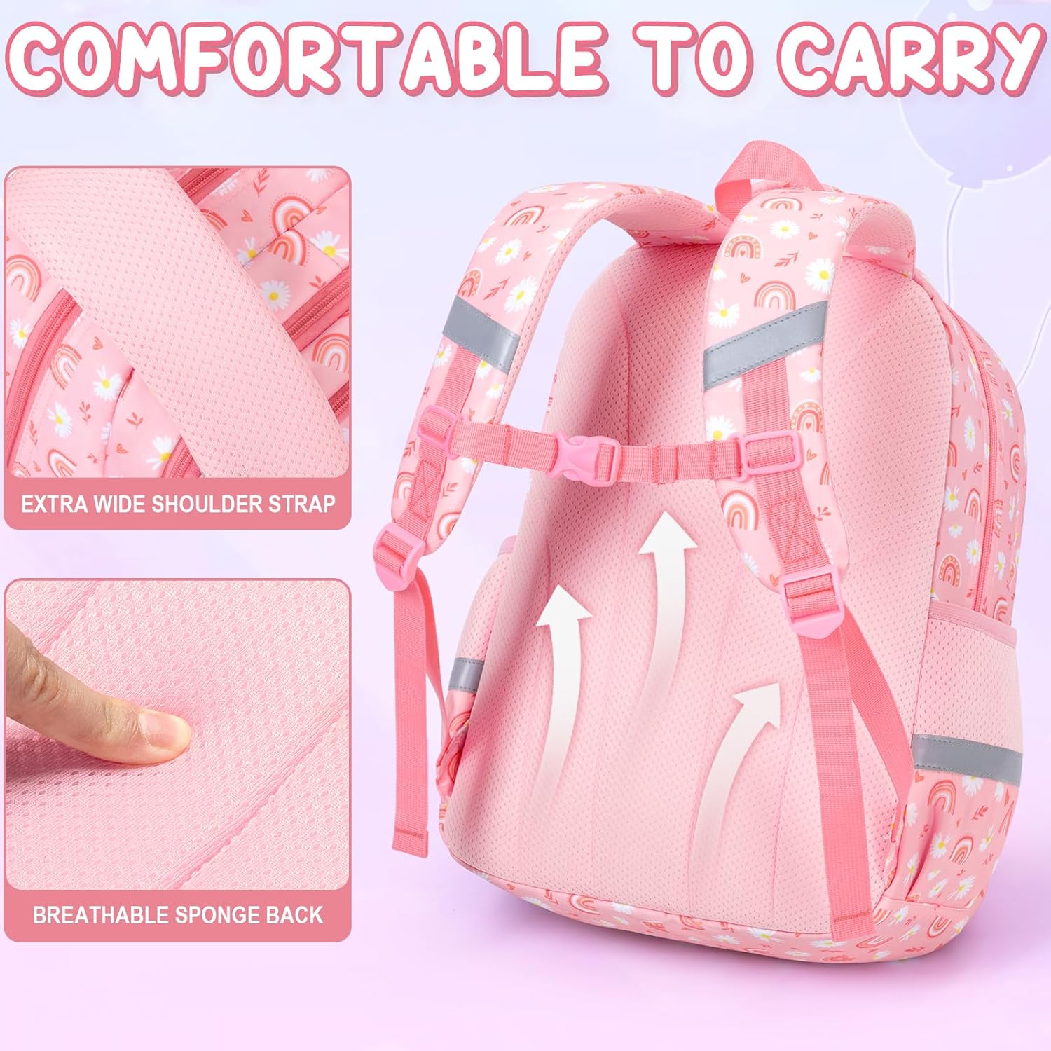 Fimibuke Kids Backpack Set for School Boys, 3-in-1 Waterproof Toddler School Bag Bookbag Set with Lunch Box & Pencil Case, Monster Truck Pattern, Ages 3-12 - Image 5