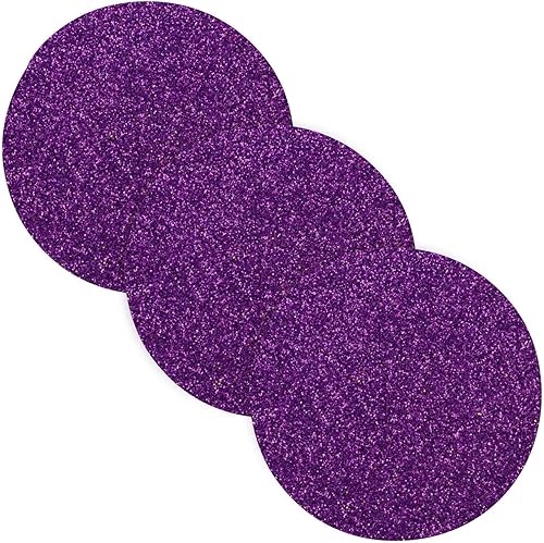Miniatura 1 de Juego de 3 alfombrillas de fondo con textura de purpurina morada, resistentes al calor, para ollas calientes y sartenes, salvamanteles para olla