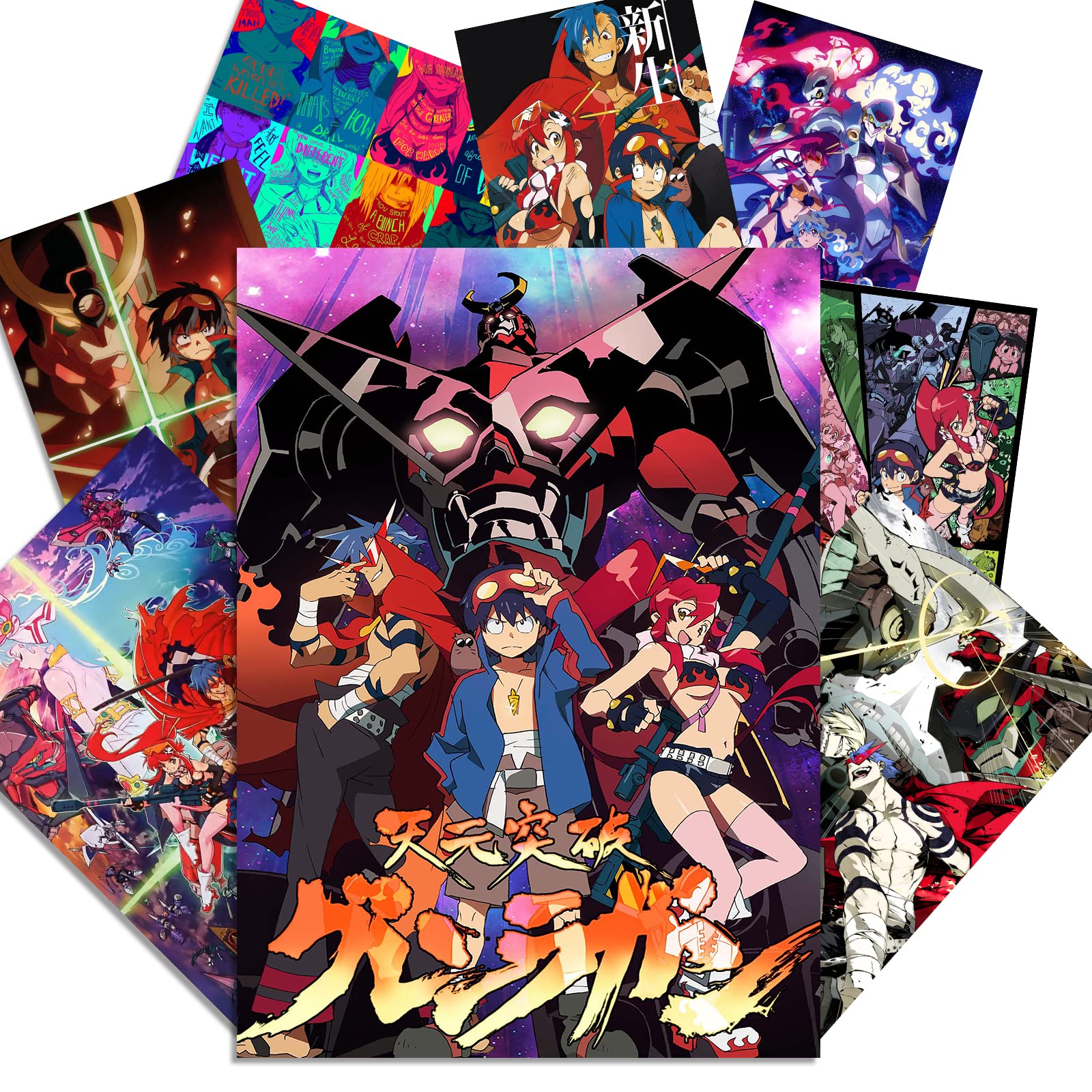Buy Gurren Lagann Poster 8 PCS 10x14 Inch HD Posters for Anime Wall