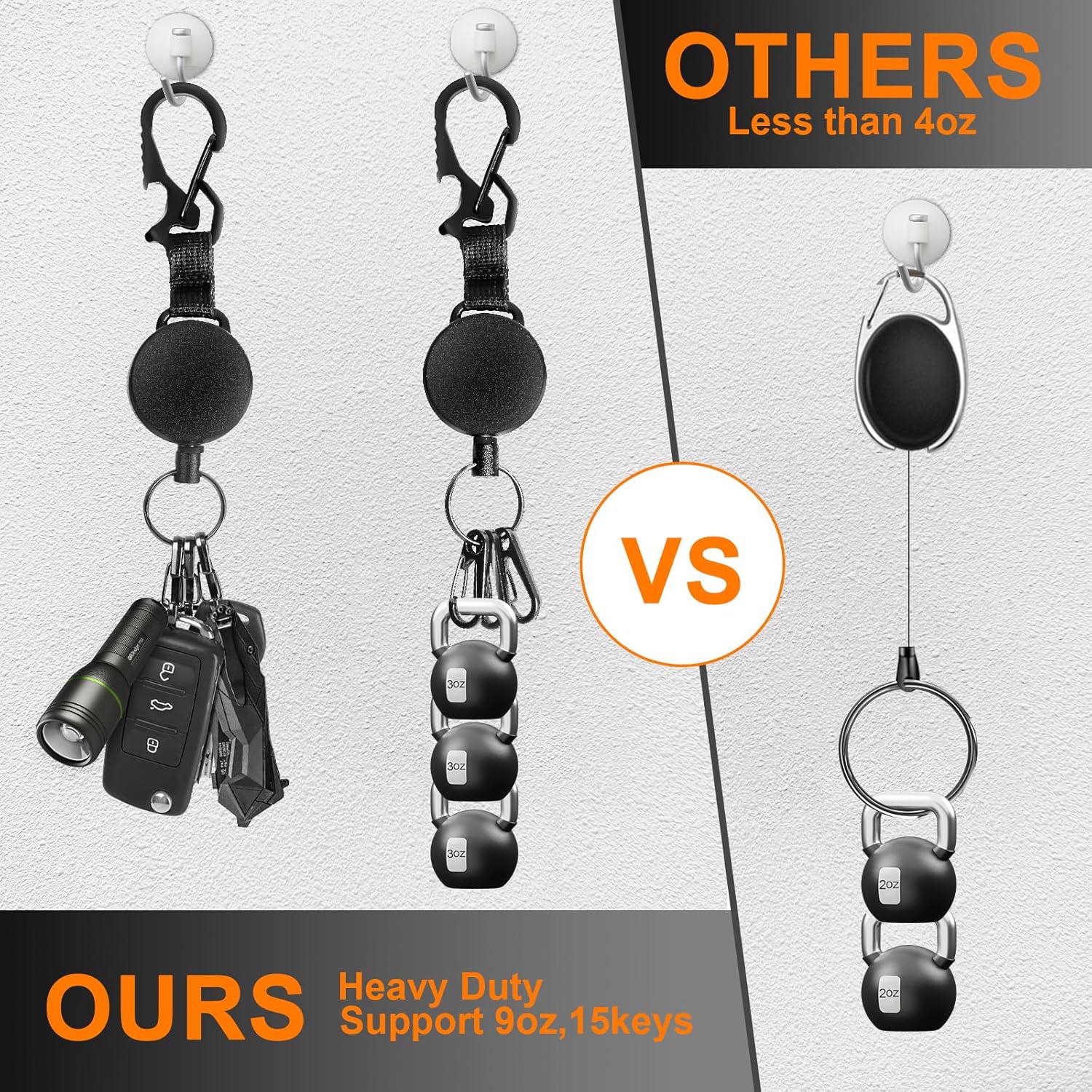 Retractable Keychain Heavy Duty - Retractable Key Holder Key Ring