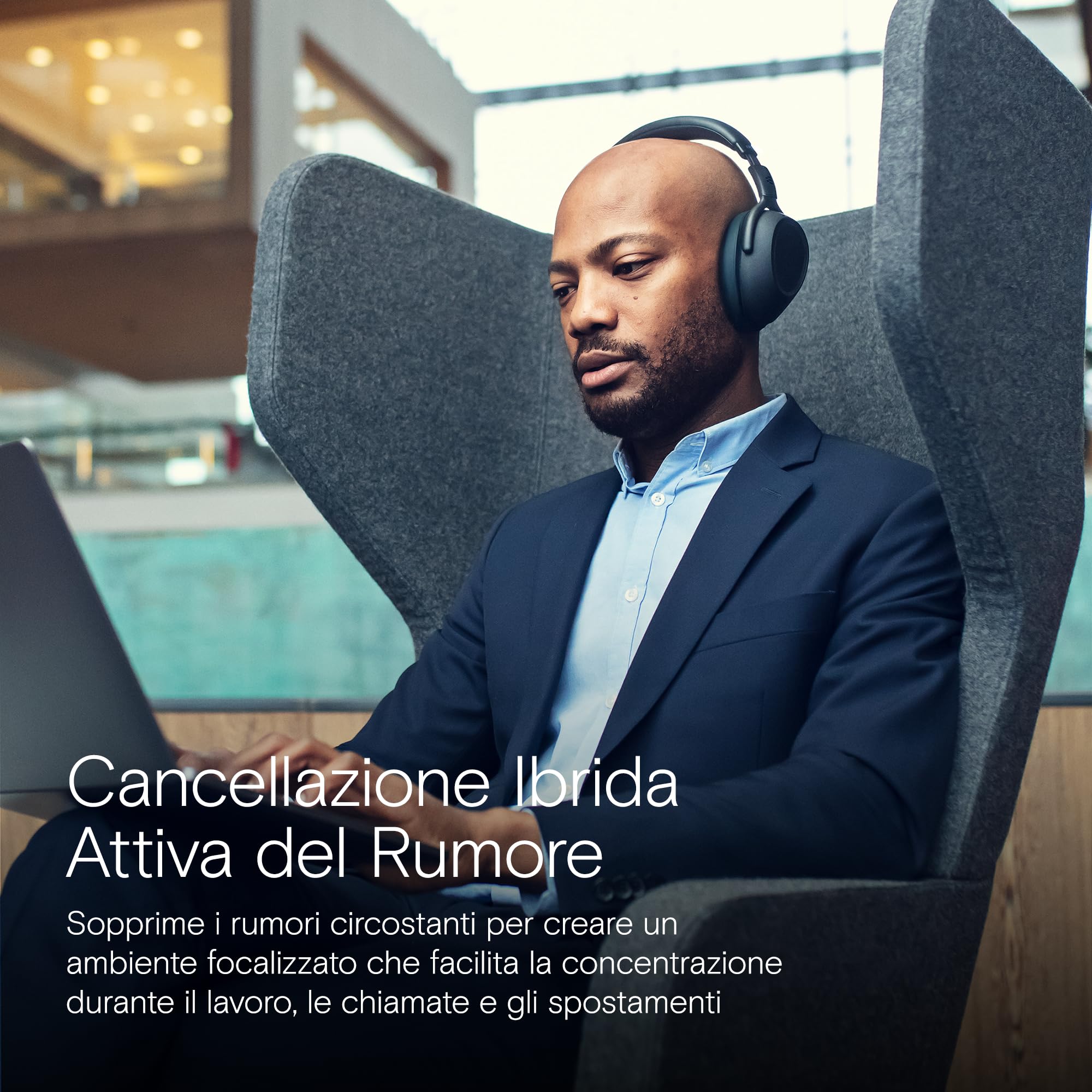 EPOS Cuffie Bluetooth wireless ADAPT 660 USB-C – ANC ibrido, certificazione UC, riduzione del rumore, batteria 30h, connessione dual, audio stereo premium, comfort circumaurale, nero