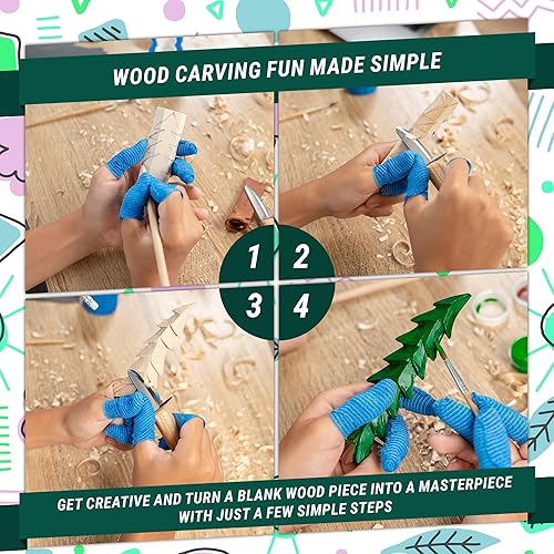 Miniatura 4 de BeaverCraft Kit de tallado de madera DIY 08 - Kit de tallado para principiantes - Kits de pasatiempos para niños - Juego de tallado incluye cuchillo