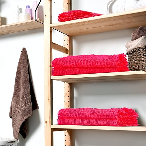 Miniatura 7 de 4 piezas de esponja de baño de red africana de red larga exfoliante para el cuerpo de la ducha, exfoliante de la espalda para el uso diario o