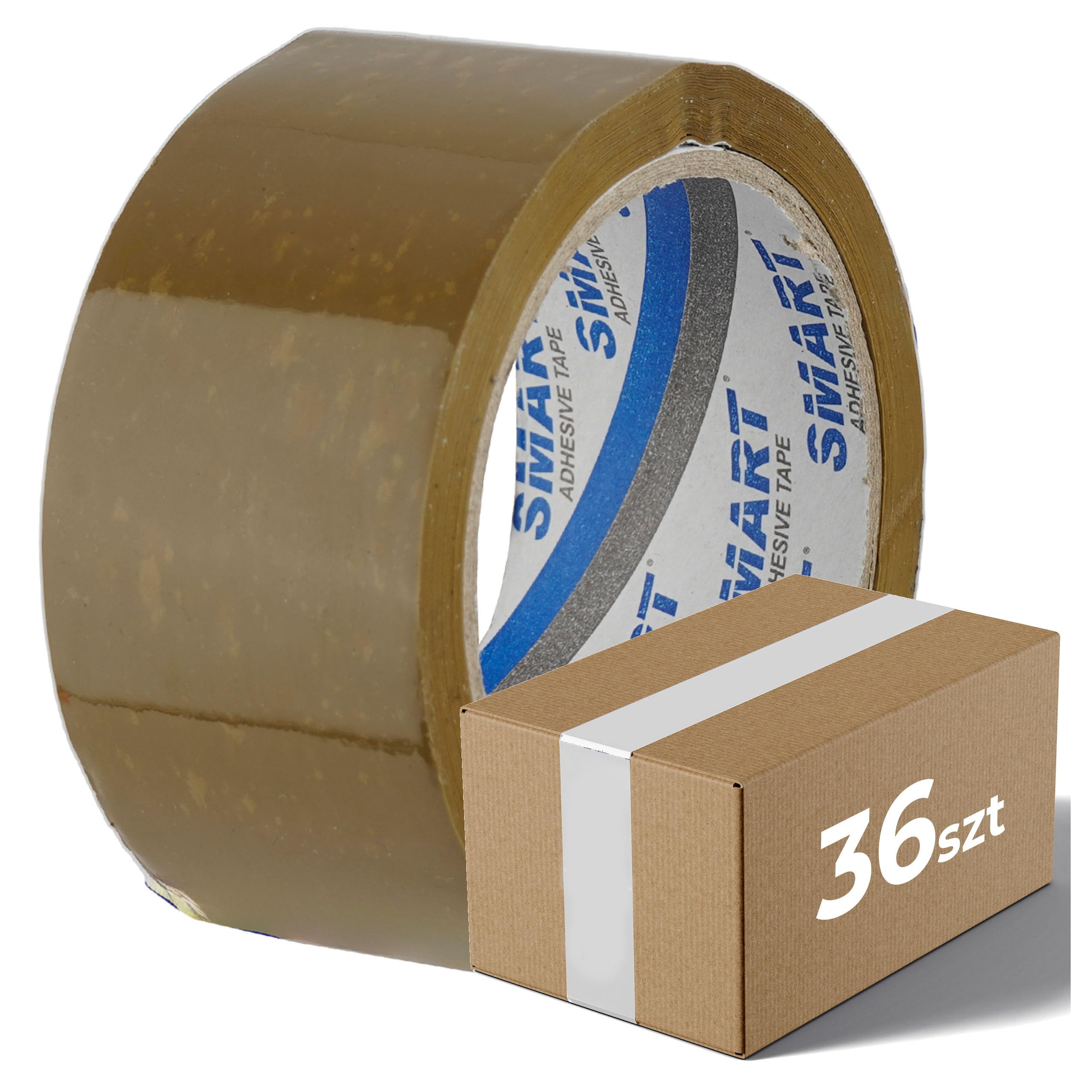 Klebeband Kautschuk SMART 48mm/66m 36 Stück Braun, Packaging Tape UV- und feuchtigkeitsbeständiges Verpackungsband Paketklebeband zum Verpacken von Paketen und Versandschachteln