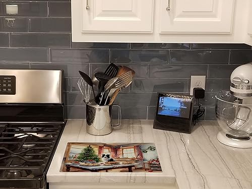 Miniatura 2 de Caroline's Treasures DAC3742LCB Border Collie Christmas Cookies Glass Cutting Board Decorative Tempered Glass Kitchen Cutting and Serving Board