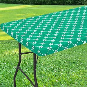 Misaya Rectangle Vinyl Tablecloth 30x60 Inch - Elastic Fitted Waterproof Cover