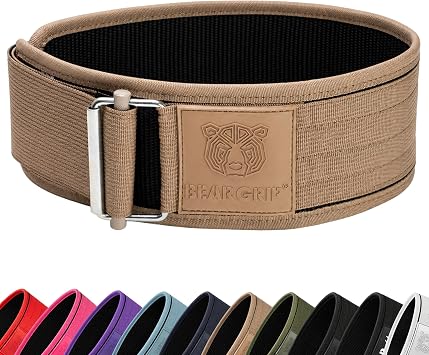 BEAR GRIP Self-Locking Weight Lifting Belt   Gym Belt for Men and Women