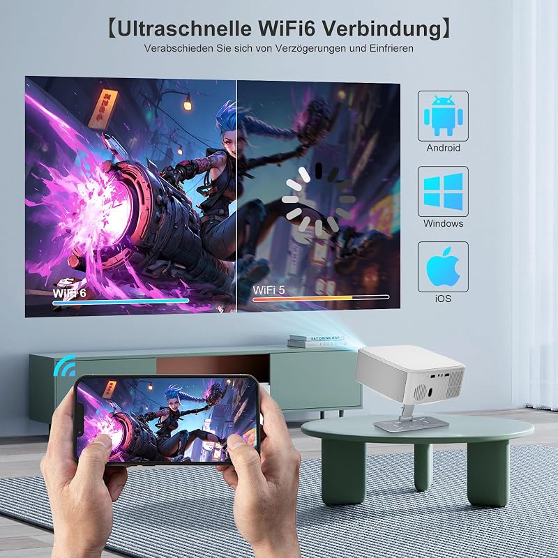 Salange P92Max Projektor Native 1080P 4K Támogatással WiFi Bluetooth Android 13 Netflix YouTube Beépített Alkalmazások