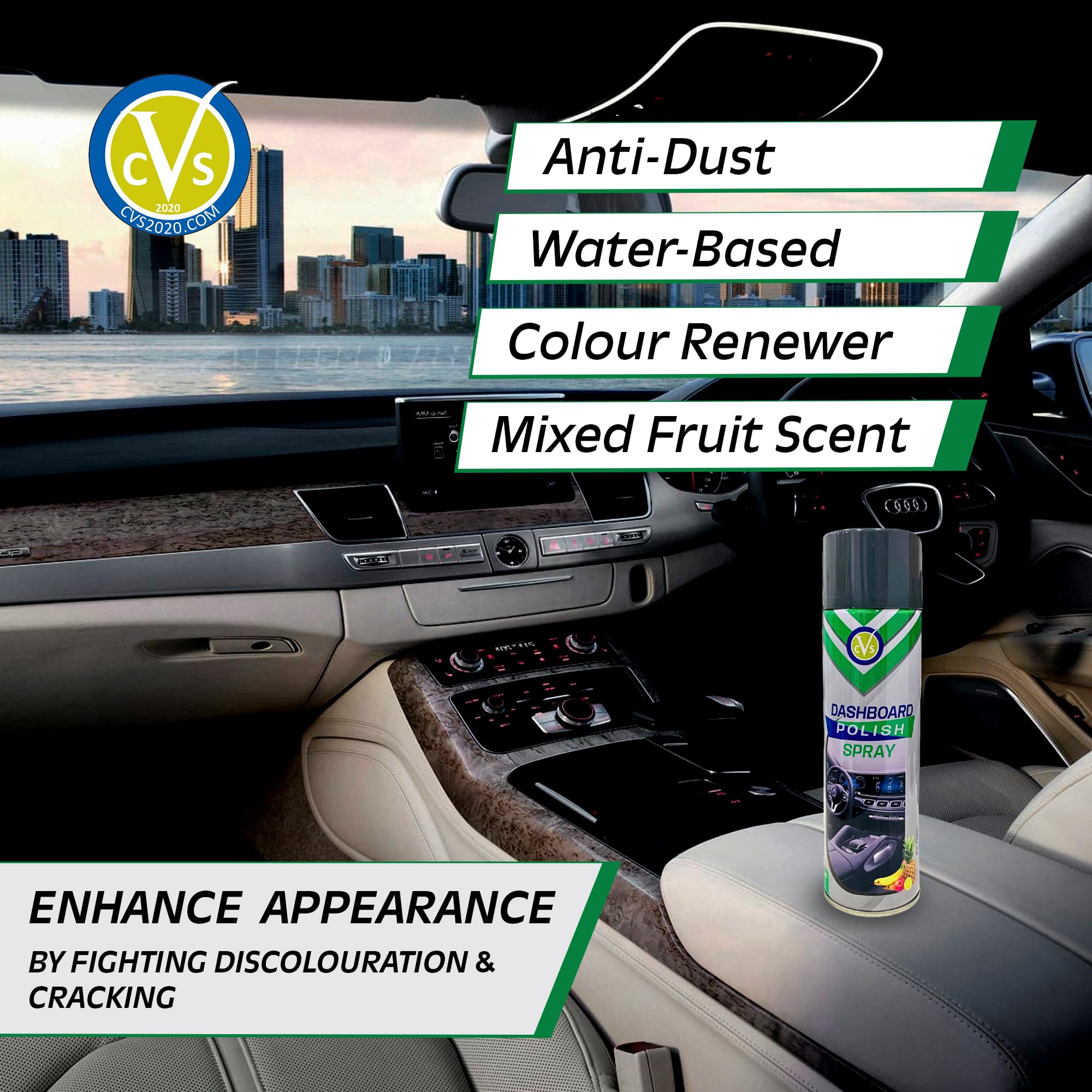 CVS - Aerosol de silicona brillante para salpicadero de coche, 500 ml, mezcla de frutas (12)