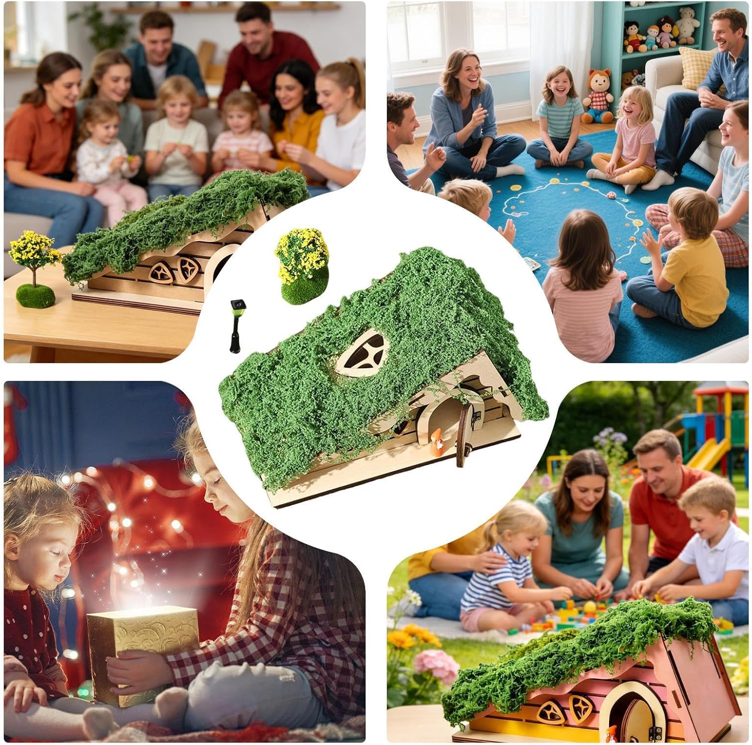 Fairy Garden Houses,Craft Set Bookshelf Decoration - Outdoor Fairy Garden House Kit | for Holiday Party Windowsill Desk Girls Daughter Son