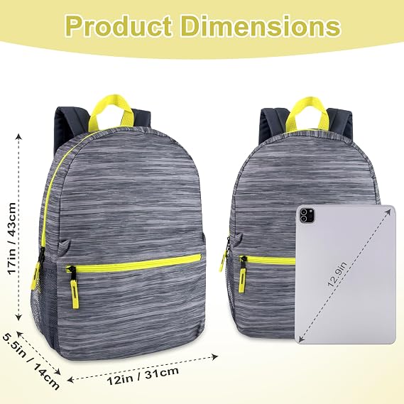 Trail maker 17 inch Backpack for Travel & Commute, Zippered Front & Mesh Side Pockets, Padded Straps
