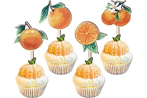 Sursurprise Little Cutie Cupcake Toppers - Orange and Wood