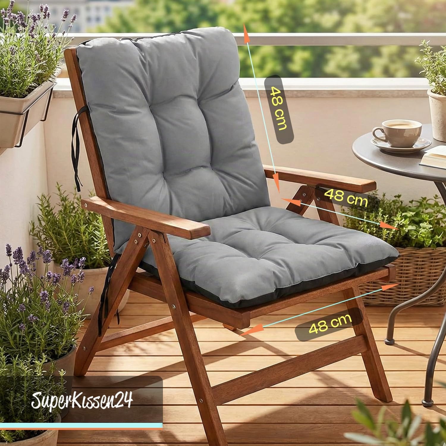 SuperKissen24. Coussin Dossier pour Banc de Jardin Canapé - 120x50 cm et Appui 120x60 cm + 2X 48x96 cm Coussin de Chaise Longue - Bain de Soleil - Intérieur/Extérieur - Imperméable - Exotic