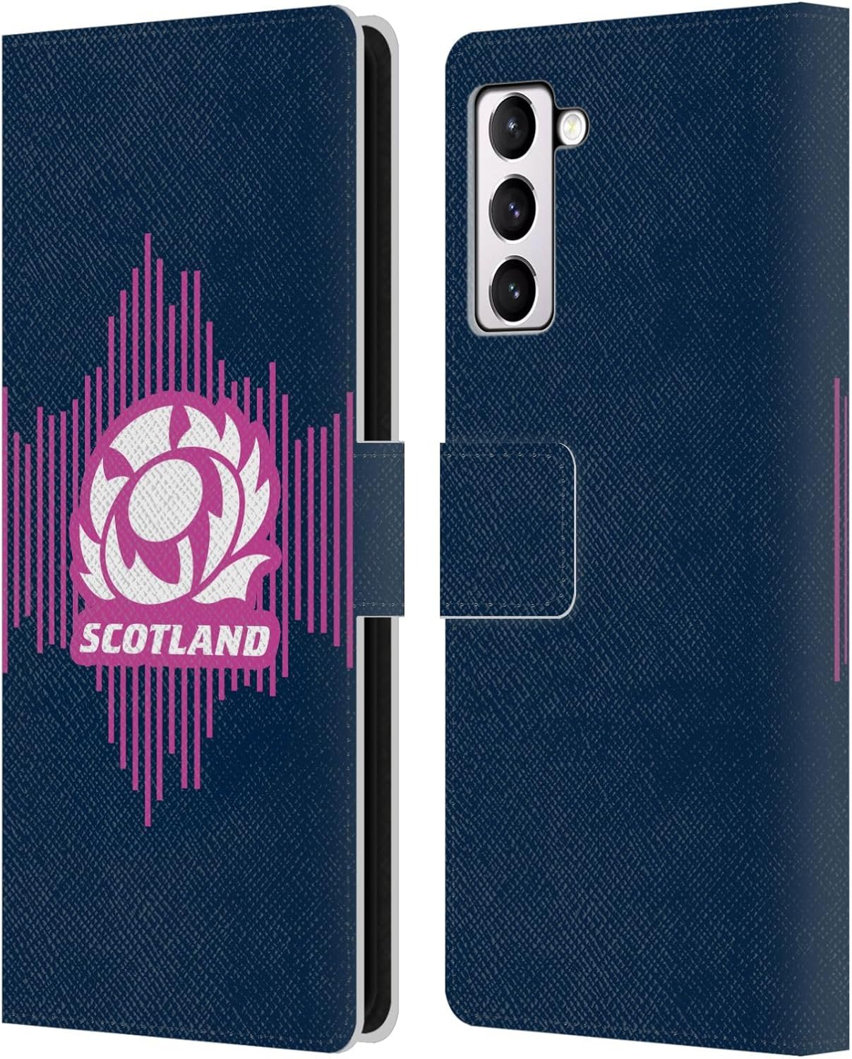 Head Case Designs Officially Licensed Scotland Rugby Home 2025/26 Crest Kit Leather Wallet Case Compatible with Samsung Galaxy S21+ 5G