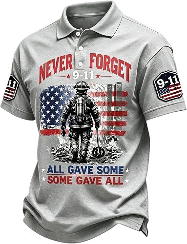 911 25th Anniversary Tshirt Men Mesh Fabric 9/11 Memorial Po