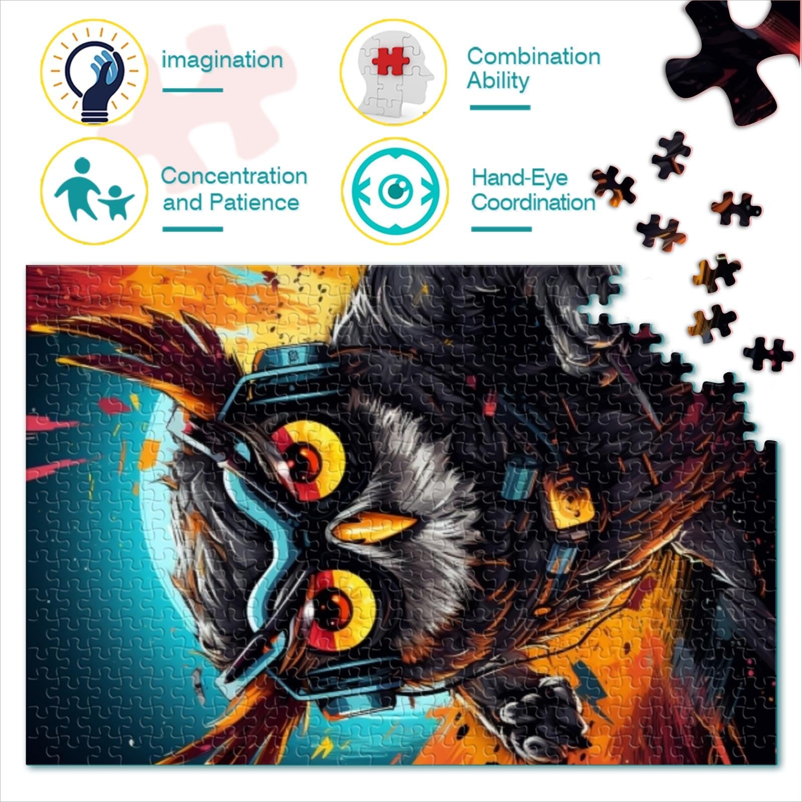 Puzzle da 1000 pezzi Gaing Neon Art Puzzle rettangolari Puzzle con