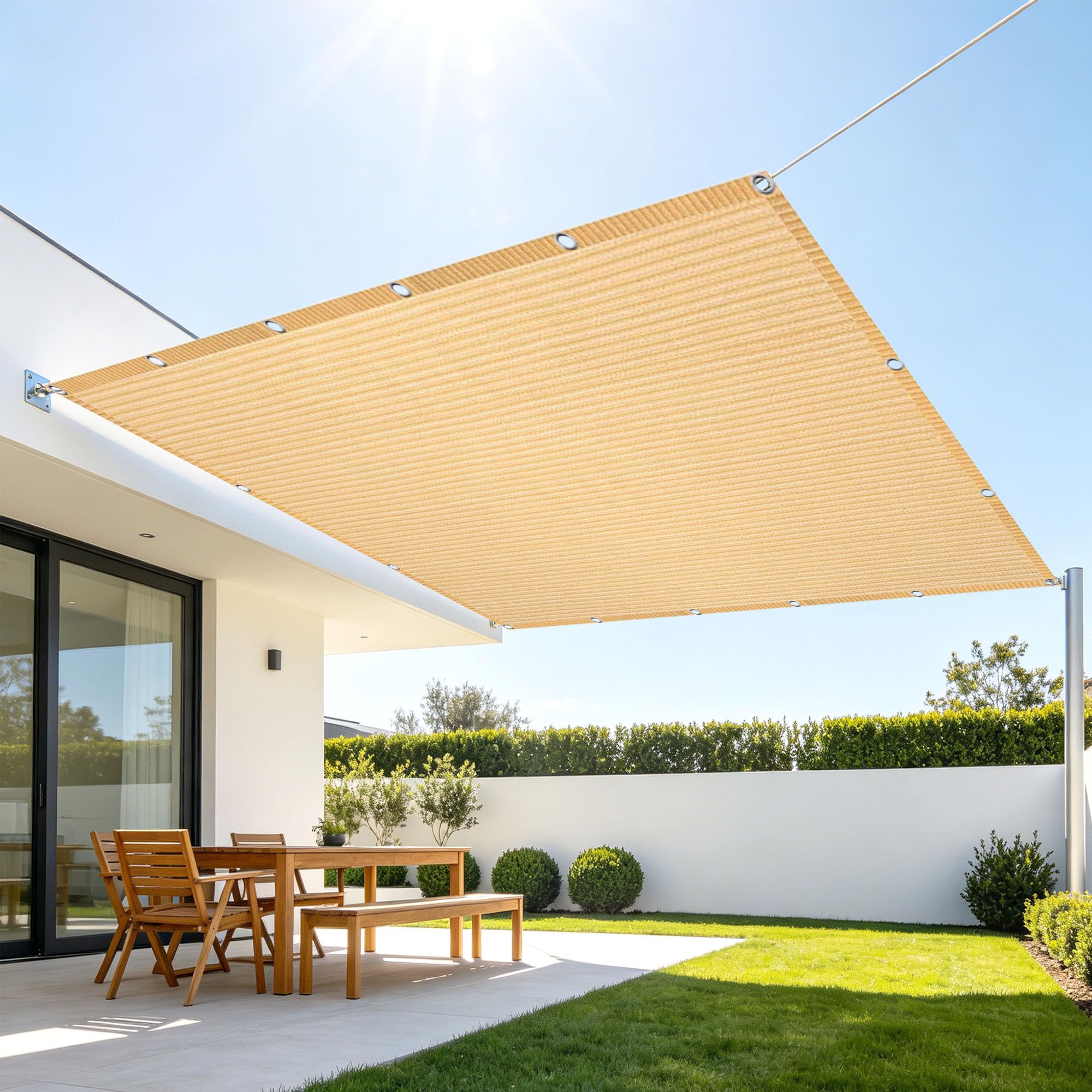 Filet Protection Solaire 4.5x5.5m pour sublimer le patio et ombrager la pelouse