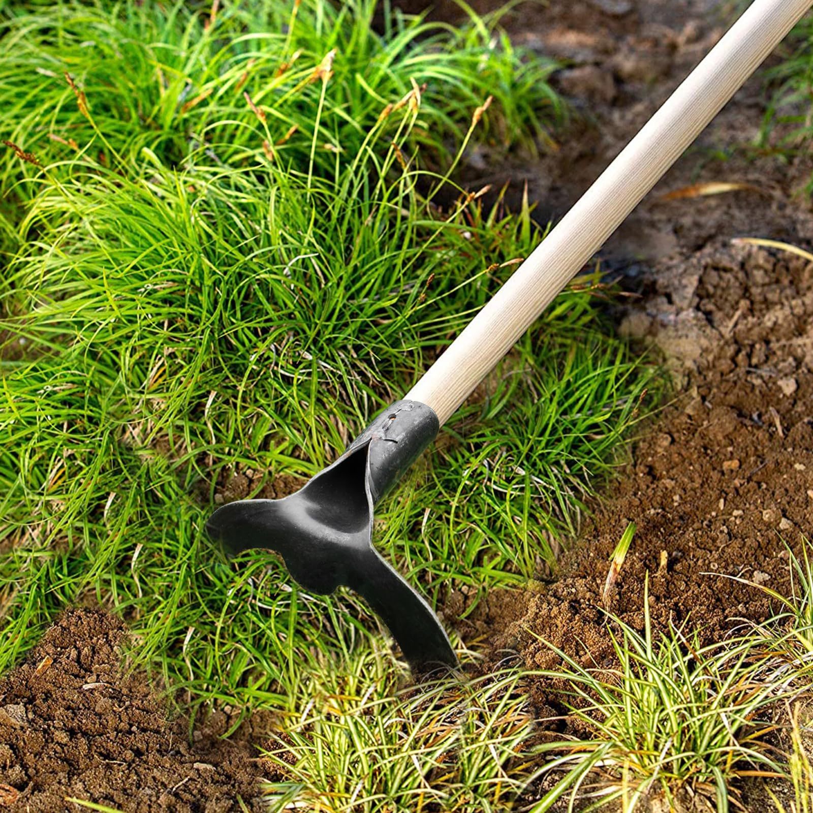 Dispositivo para eliminar malas hierbas de jardín, azada hueca, herramientas de jardín para plantas de hortalizas, deshierbe, aflojamiento del suelo, herramienta de jardín multifuncional para