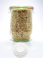 Vista 6 de Weck Tulip Jars 1 Liter - Large Sourdough Starter Jars with Wide Mouth, Glass Lids and Keep Fresh Covers - Suitable for Canning and Storage (2 Pack)