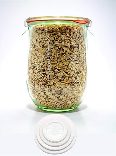 Miniatura 6 de Tarros grandes de masa agria de 1 litro - Tarro de tulipanes con boca ancha - Apto para conservas y almacenamiento - 2 frascos de masa madre con