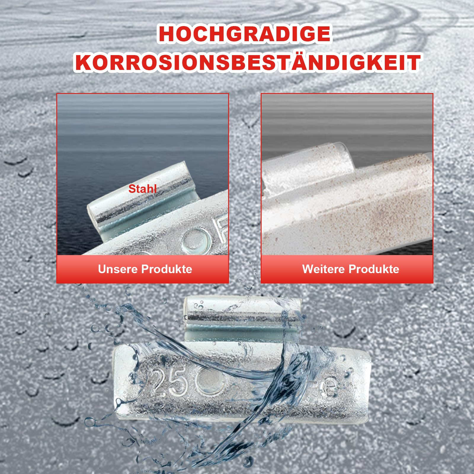 225x Schlaggewichte STAHLFELGEN Sortiment 5-30g Auswuchtgewichte Wuchtgewichte Sortiment 225 Stück (je 50 von 5g, 10g, 15g, sowie je 25 von 20g, 25g und 30g)