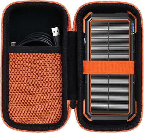Aenllosi Estuche rígido compatible con cargador Qi de banco de energía solar de 10,000 mAh