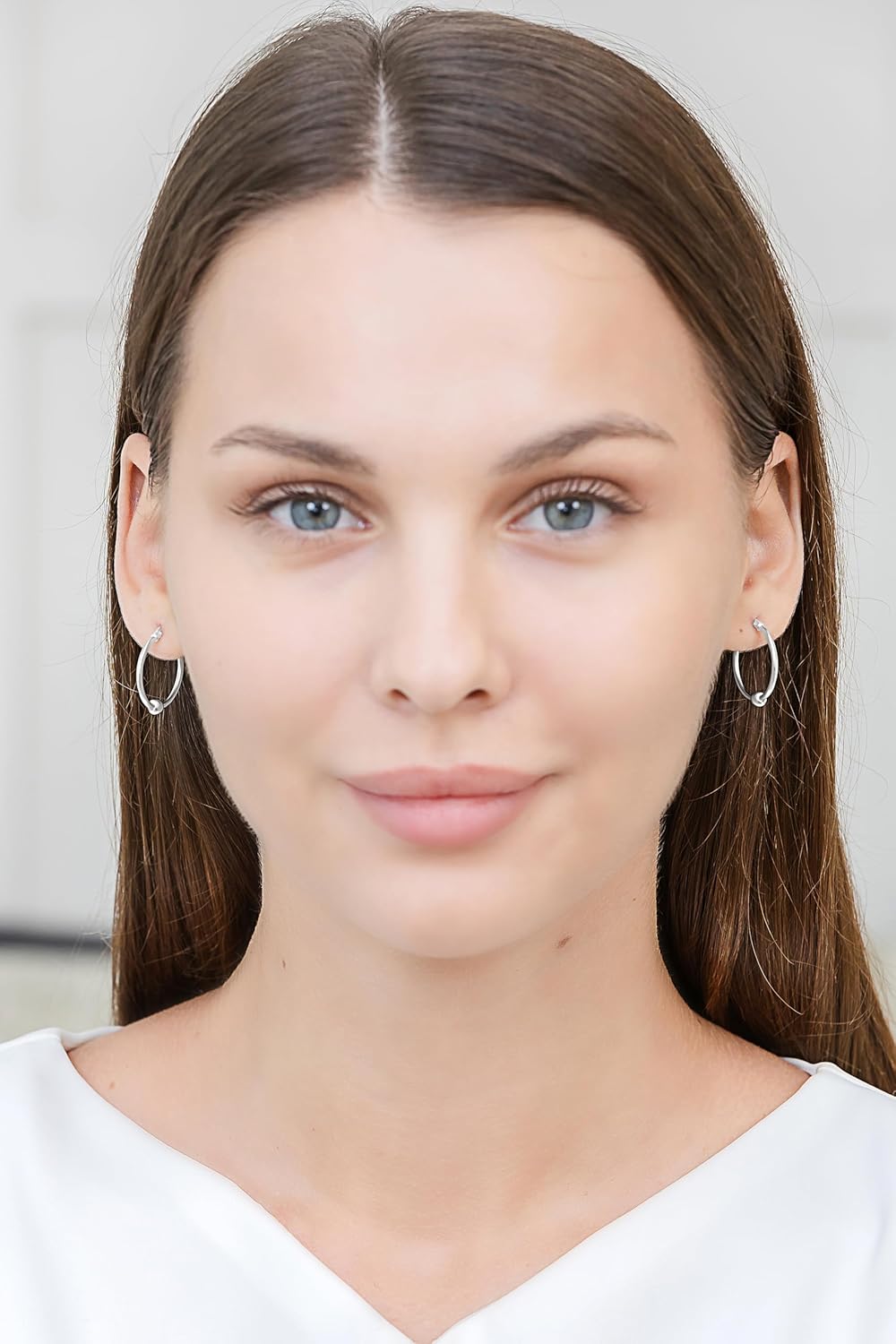 Hoops & Loops 925 Sterling Silver Ball Bead Accent Click-Top Hoop Earrings for Women Men, 12mm, 15mm, 18mm, 25mm | Silver, Yellow & Rose Gold