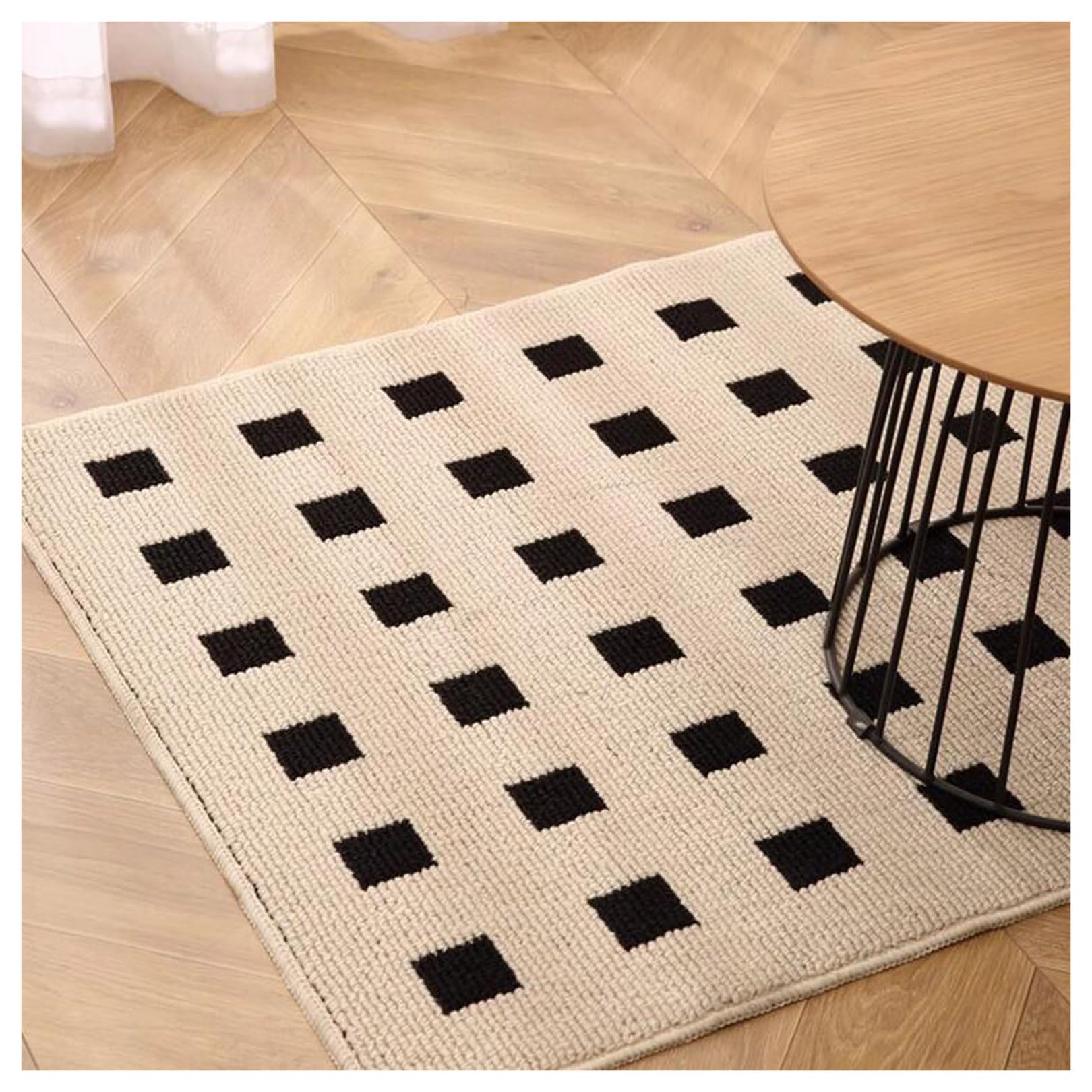 Paillasson tapis d'entrée noir et blanc 50x80cm antidérapant et résistant