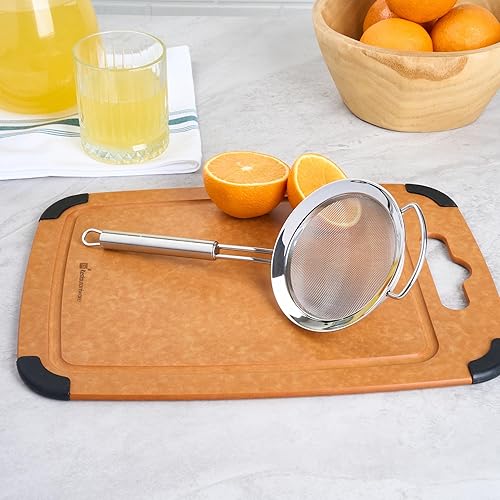 Miniatura 7 de Restaurantware Colador de malla fina de acero inoxidable de 11.5 pulgadas, tamiz estándar alemán con mango ergonómico, apto para lavavajillas,
