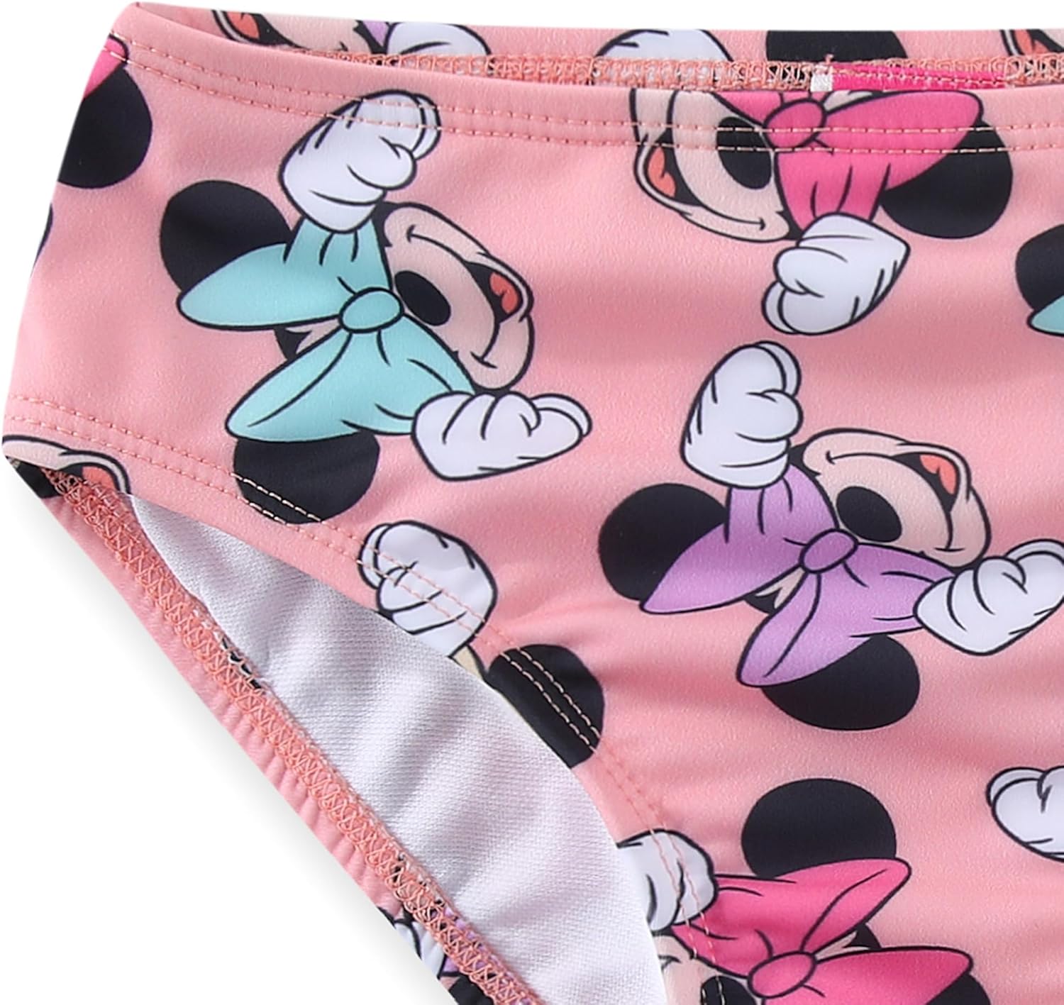 Disney Little Mermaid Minnie Mouse Girls UPF 50+ Bathing Suit Tankini and Bikini Bottom Swimsuit Set for Toddler and Big Kids - Image 6