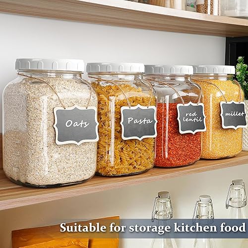 Miniatura 5 de Paquete de 2 tarros de vidrio transparente de boca ancha de 1 galón con tapa, tapa de rosca hermética resistente con junta de silicona - tarro Mason