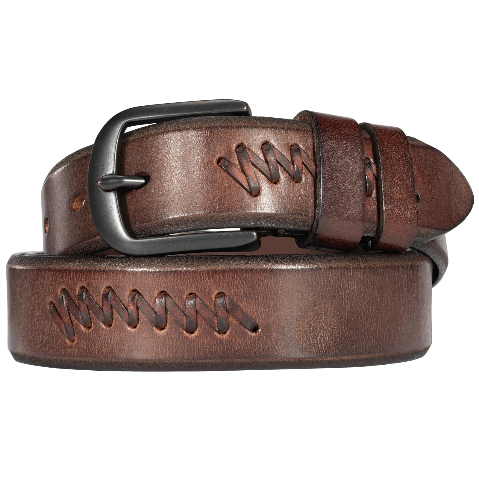 1 3 Womens Casual Leather Belt with Metal Buckle