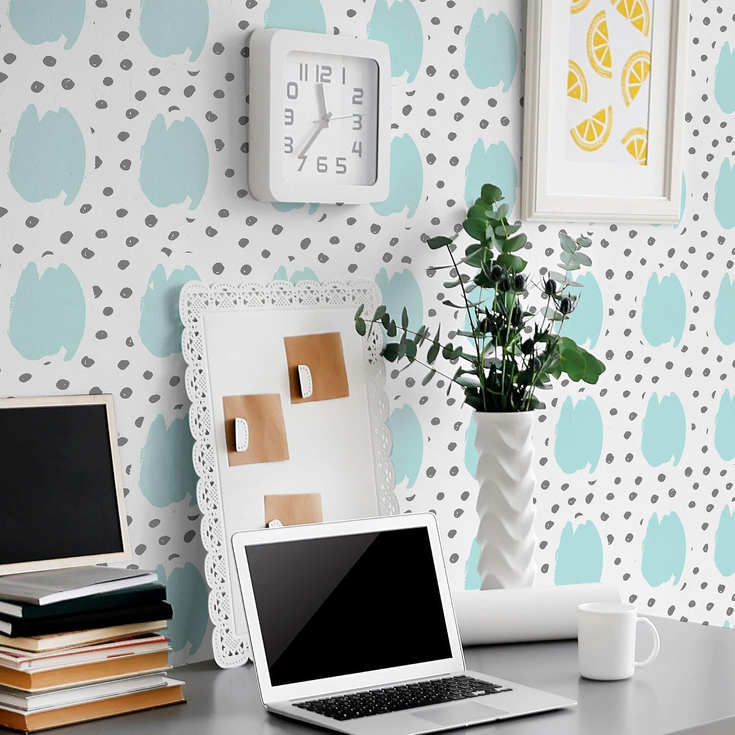 Walls By Me Peel and Stick Mint Green Texture Teens Removable Wallpaper 0831-2ft x 4ft (61x122cm)
