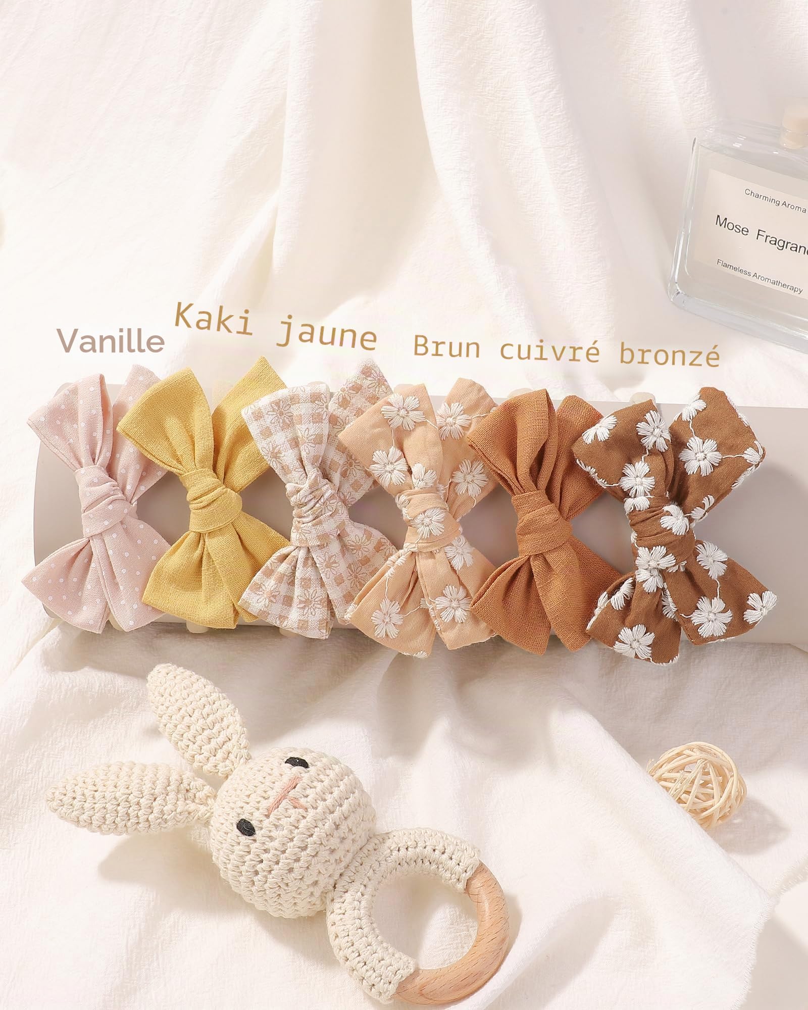 10pcs Bébé fille bandeau cheveux arc nylon Lin Hair Band accessoires de cheveux faits à la main pour nouveau - né bambin petite fille et enfant 3,5 pouces