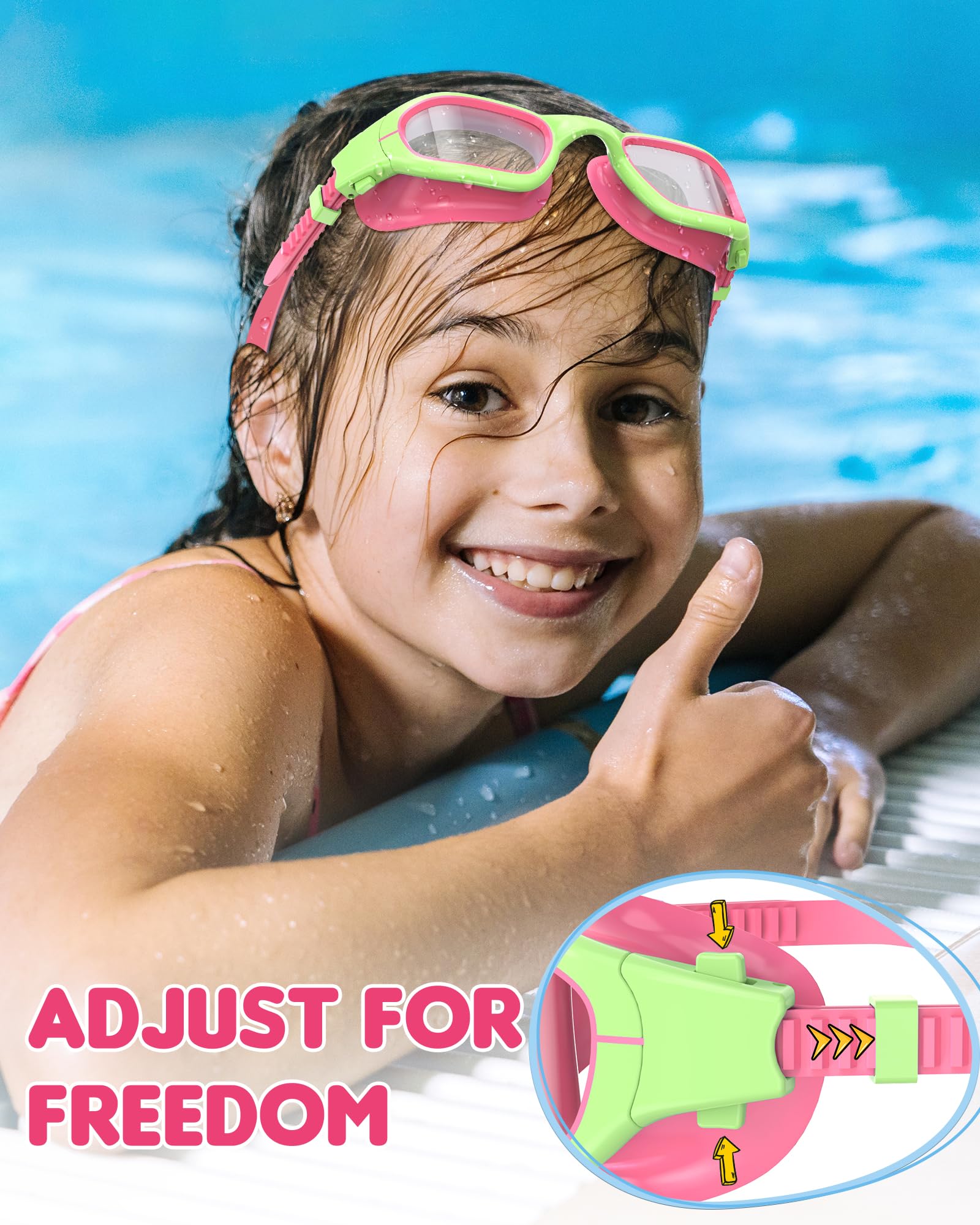 Zeligerstar Kids Swimming Goggles, Swimming Goggles for Kids 6-14, Anti Fog, UV Protection, No Leaking Wide Vision for Boys Girls - Image 4