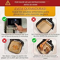 Vista 7 de Forros de papel para freidora de aire, 125 piezas de forros desechables para freidora de aire, antiadherentes y a prueba de aceite para fácil